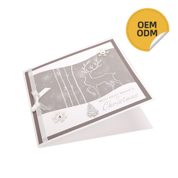 Luxury Christmas Reindeer Handmade Greeting Card