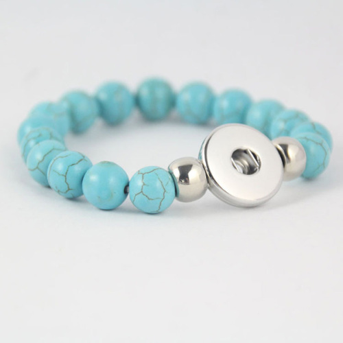 DIY Noosa Snap Turquoise Beads Chain Bracelet Chunk Bangles