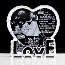 Wholesale K9 Customized Images Laser Etched Wedding Photo Frames