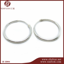 Wholesale big circle plain wire 925 sterling silver hoop earrings