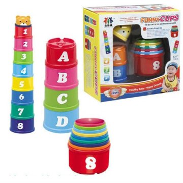 plastic funny baby stacking cups toys