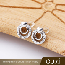 Fashion Hollow Circle Round Costume 925 Steling Silver Jewelry Wholesale CZ Stud Earrings