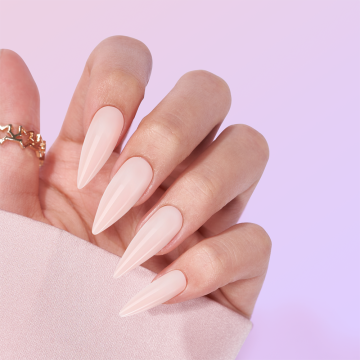 Solid color sharp coffin nude false nails