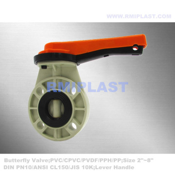 FRPP Butterfly Valve Lever Handle JIS 10K