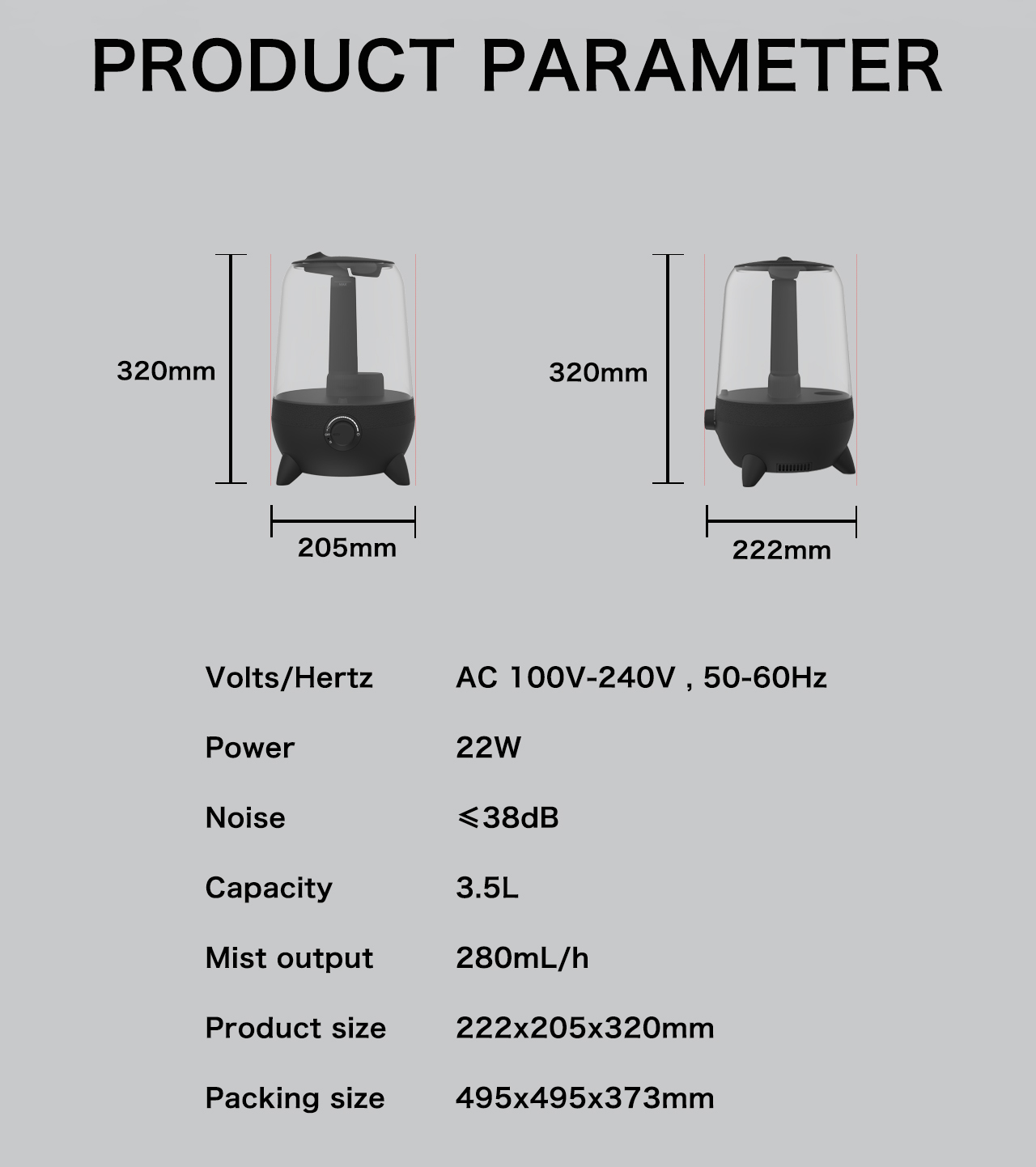 HTJ-2253A humidifier specification HTJ-2253A humidifier specification