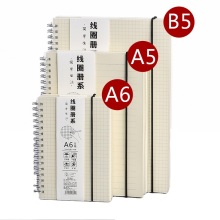 Transparent PP Cover Spiral Hardboard Notebook with Wide Line Paper