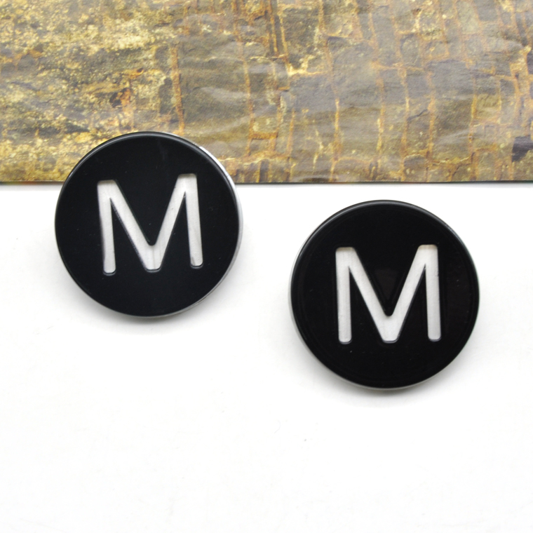 Custom acrylic color M letter stud earrings