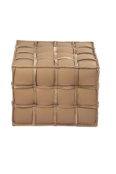 khaki genuine leather living chairs ottomans square stool