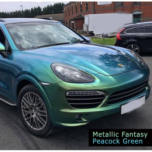 metallisk fantasy påfugl grønn bil vinyl wrap