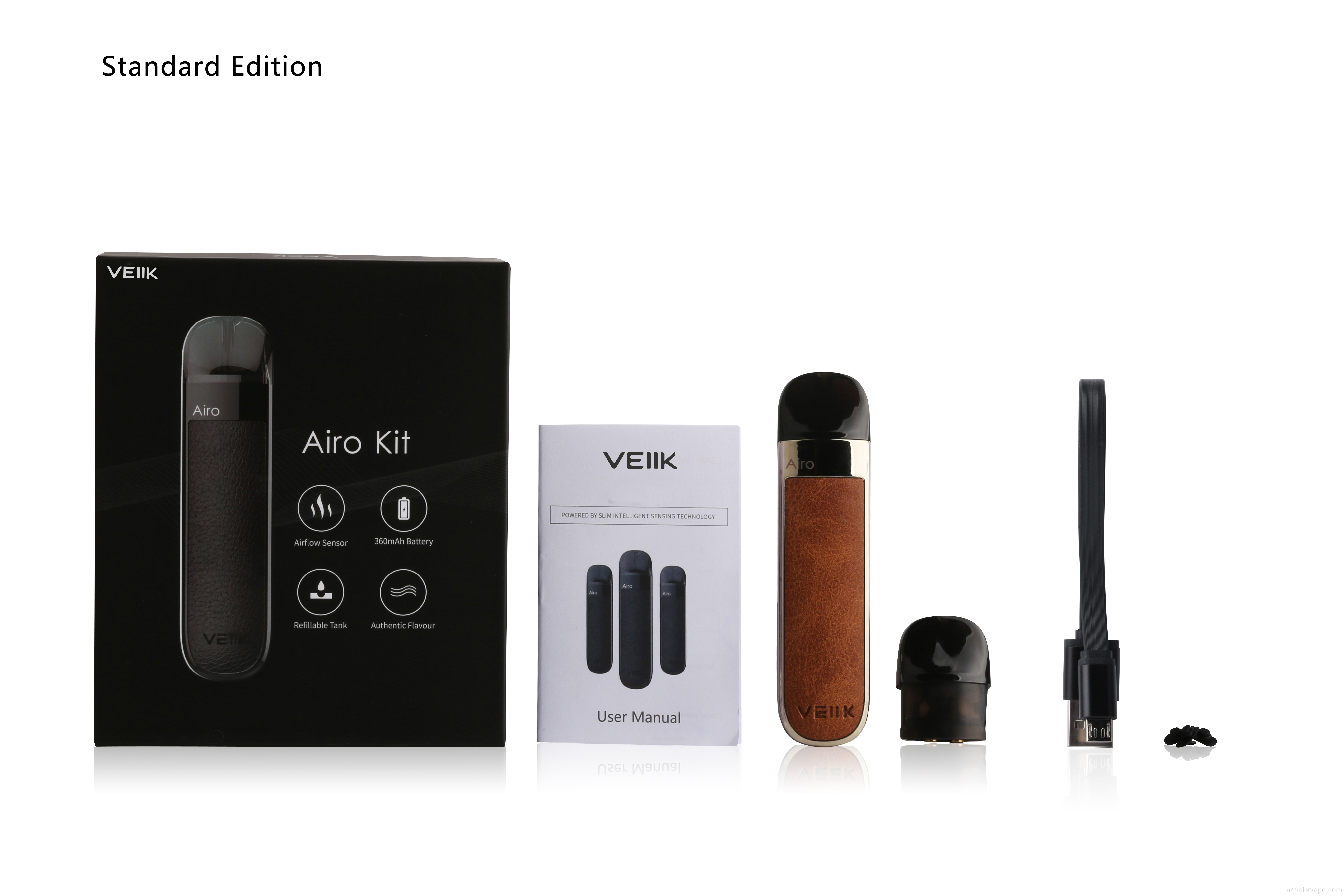 VEIIK العلامة التجارية الجلدية الفاخرة نسخة AIRO Pod Kit