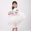 new design Jingling Bell printed high low dress baby girl dress