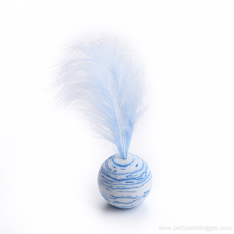 Hot sell cat toy ball with feather