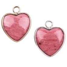 Rhodochrosite Love Heart Charms Pendant for Making Jewelry