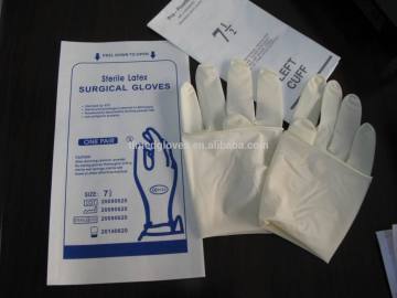 Disposable latex surgery gloves