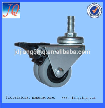 twin wheels threaded stem caster with brake or without brake