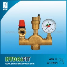 brass air vent safety valve for boiler with manometer