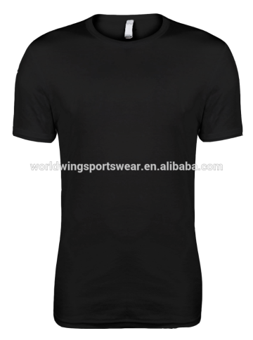 Mens soft cotton plain black slim fit short sleeves T-Shirt