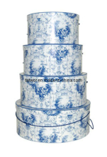 Printed Round Nesting Gift Boxes (Set of 4) (TW-NB0005)