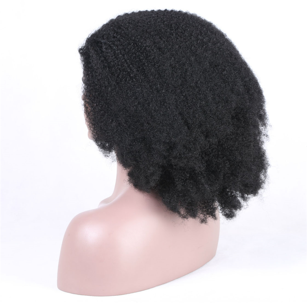 Best selling kinky Curl Brazilian Human Hair wig Afro wave Glueless Lace front Wigs for Black Women Natural Color 130% Density