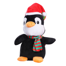 Factory Direct Penguins in Santa Hats Pet Squeak Toys