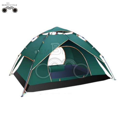 double layer DarkGreen camping tent for 3-4 person