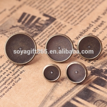 8-16mm Antique Bronze Tone Round Cabochon Bezels Tray Settings Earrings Blank Base