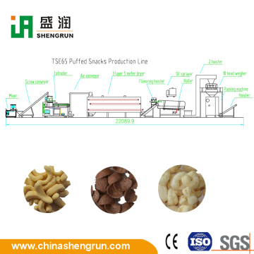 corn puffed snack food processing line