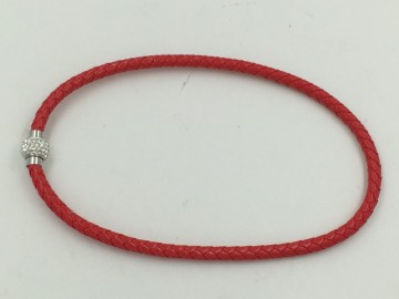 Red handmade leather cord necklace,leather necklace
