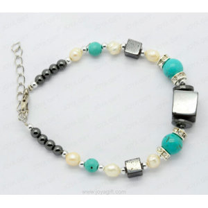 pulsera de hematita de piedras preciosas