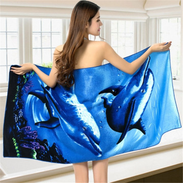 Low MOQ 3D printed beach towel digital printing beach towel