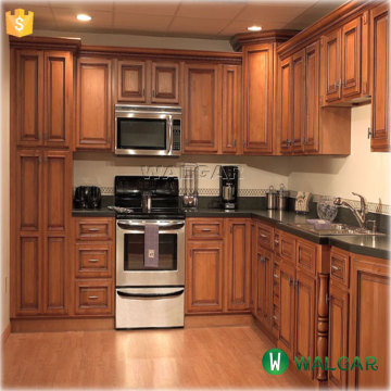 Solid Wood Kitchen Cabinet With Stone Countertop