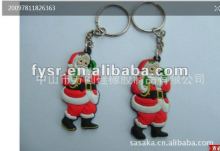 2016 Santa Claus shaped silicone key chain