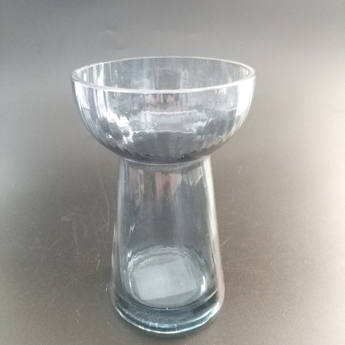 Vaso in vetro grigio Vaso fatto a mano per la decorazione