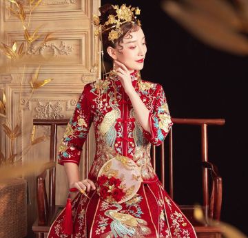 Chinese style ancient Wedding Toast dress