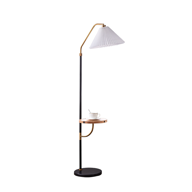 Tall Corner Wooden Floor Lamp