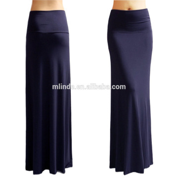 Hot Sales Elegant Women'S Rayon Spandex Maxi Skirt Solid Color Long Fitted Maxi Skirts Plain Dyed Wholesale CUSTOM