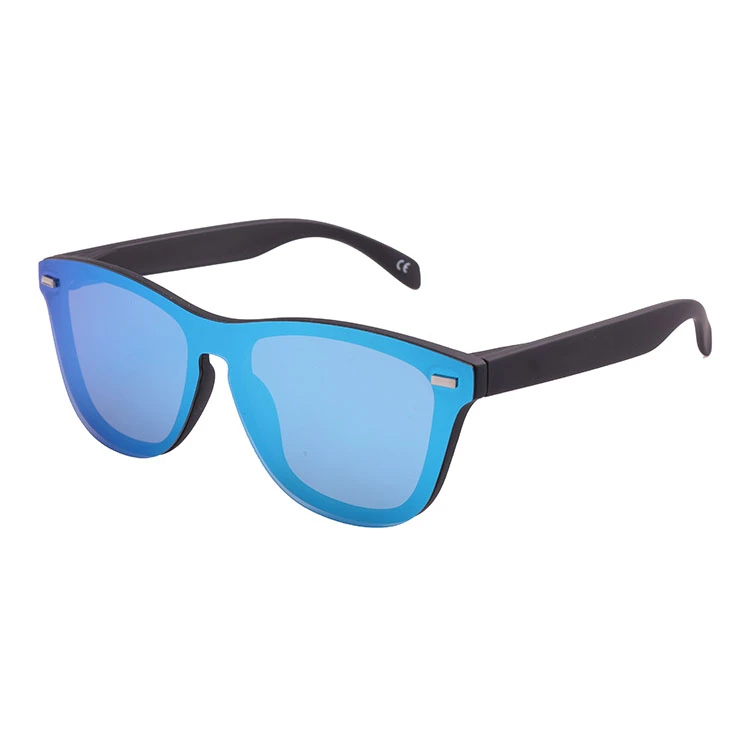 2019 Fashionable Once Piece Ice Blue Mirror Sunglasses