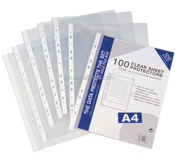 Wholesale Clear Waterproof Document Sheet Protectors with 11 Holes, 0.04 Thickness, Suitable for A4 Size