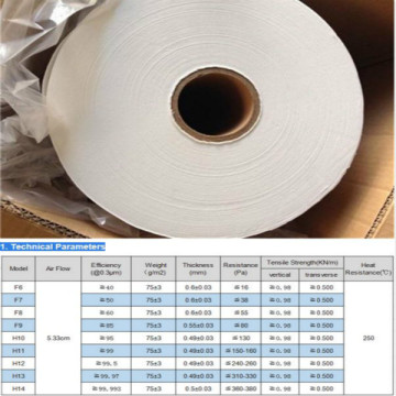 0.3 Micron Fiberglass Hepa Filter Paper