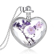 Artificial decorative glass ball flower chain with heart shape