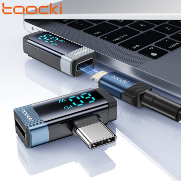 Toocki Good Quality Type C USB OTG Connector Elbow Digital Display 60W OTG USB Adapter for iPhone