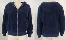 Navy Fleece Sweatshirt With Hoodie