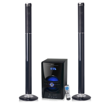 Wooden bluetooth tower speaker with sd remote