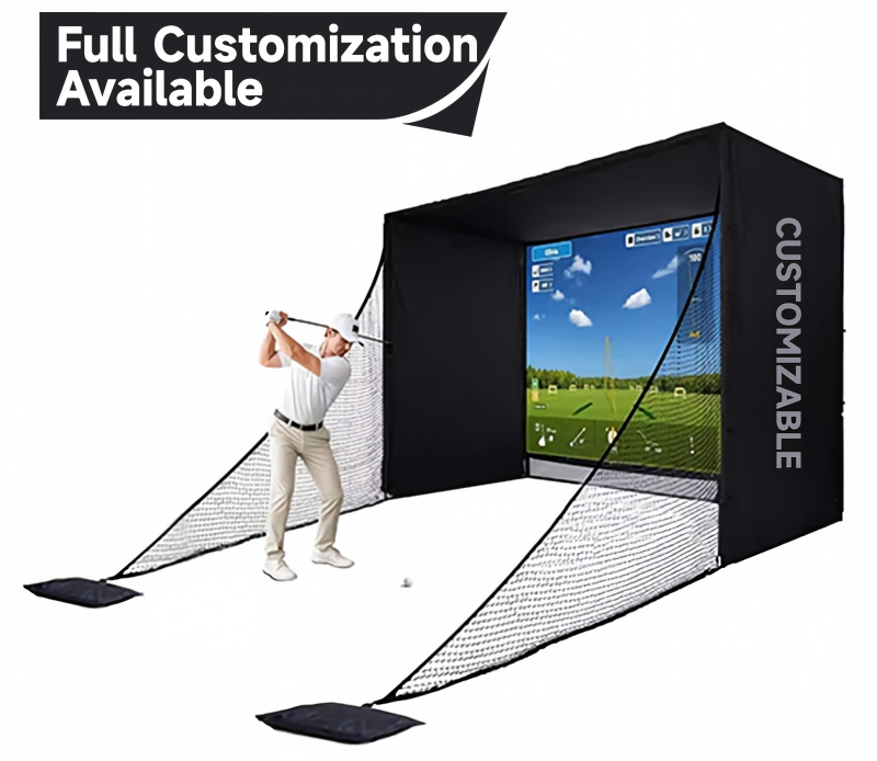 Recinto interior para simulador de golf con pantalla de impacto