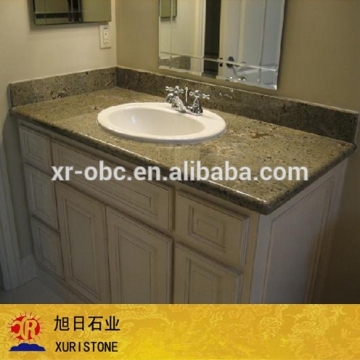 Green Color and Flat Edge / Eased Edge Countertop Edging granite vanity top