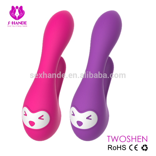 Rechargeable double rabbit vibrator hot selling soft silicone female vibator for girl