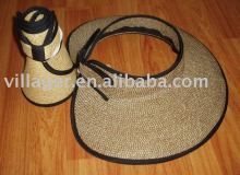 roll up paper visor with velcro at back