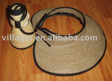 roll up paper visor with velcro at back