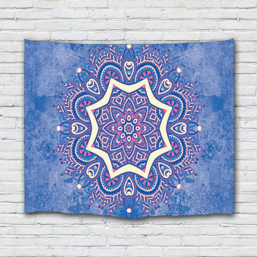 Bohemian Tapestry Mandala Wall Hanging Indian Style Boho Psychedelic Tapestry for Livingroom Bedroom Home Dorm Decor Blue