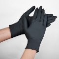 Hot Sale poeder gratis wegwerpbare zwarte nitrilhandschoenen